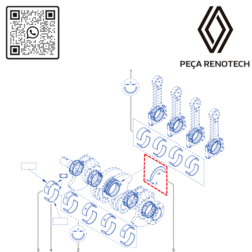 RN 475187-BN 7701475187 BRONZINA AXIAL 0,25 MOT K7MK4M 1.6 16V -ANEL DE ENCOSTO- - 4